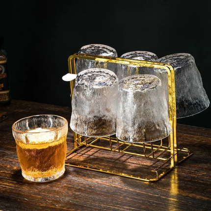 Low-profile Glacier Beer Glass - Frosted Aesthetic Glass Cup for Home & Dorm