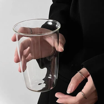 Iced Americano Latte Glass - Minimalist Cup for Milk & Beverages