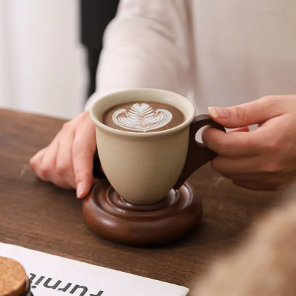 Rough Pottery Vintage Coffee Cup - Ceramic Women's Aesthetic Set