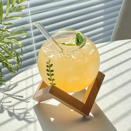 Aesthetic Coffee Glass - Designer Restaurant Beverage Cup